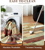 YIHOUSE Brown Entryway Rug 2x3, Small Burnt Orange Area Rug, Vintage Welcome - Image 5