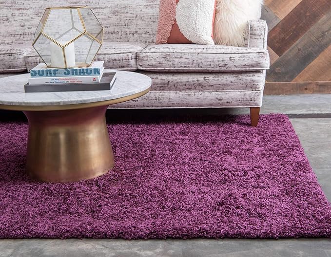 Unique Loom Solid Shag Collection Area Rug - Image 3