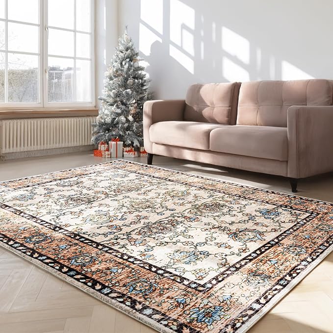 Area Rug 5x7, Washable Faux Wool Throw Rugs by Unknown