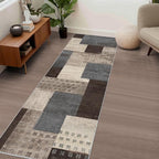 Modern Geometric Patchwork Indoor Runner Rug - Image 3