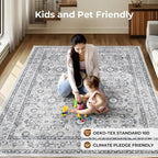 WITSHOCK Living Room Area Rugs 9x12: Soft Non-Slip Backing Washable Rugs - Image 3