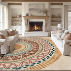 Colorful Geometric Sun Rug, Sun Pattern Rug, Geometric Area Rugs, Colorful by Unknown