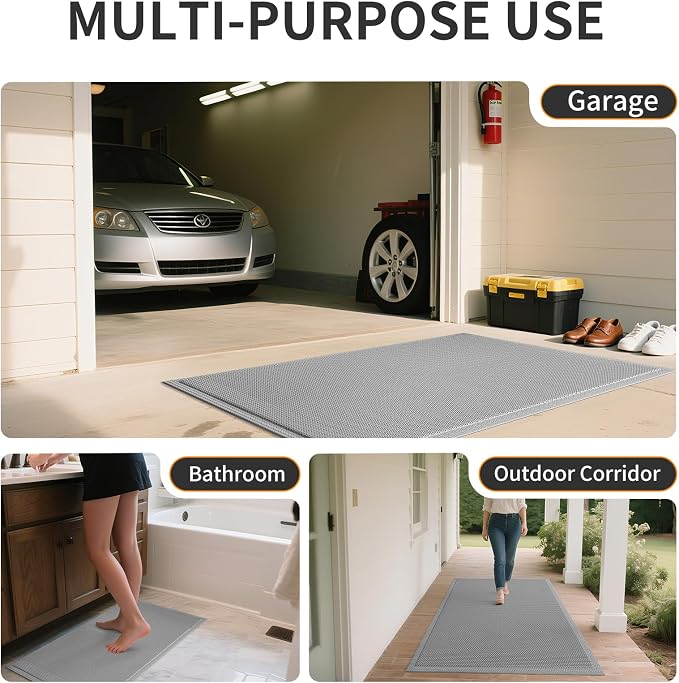 Front Door Mat 20''x31'', Drainage Heavy Duty Dirt Trapping Non-Slip Doormats - Image 8
