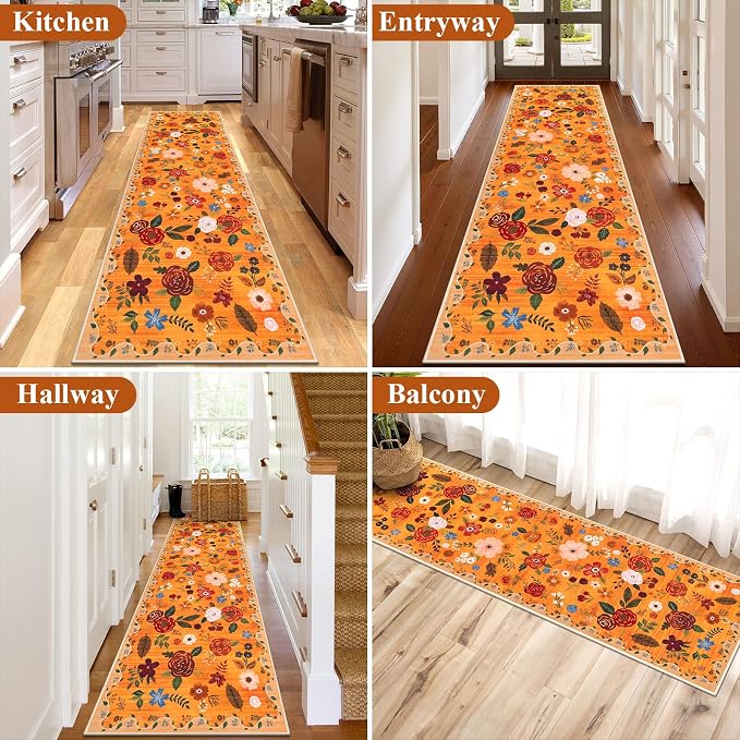 U'Artlines 2'6" x 8' Fall Boho Runner Rug - Image 5