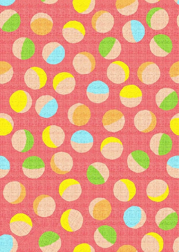 Retro Pink Yellow Green Polka Dot Texture Rug 6x8 Non Slip Washable Soft Area - Image 2