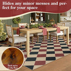 Lahome Checkered 5x7 Rug, Indoor Outdoor Rug Non Shedding Black and Red - Image 5