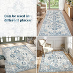 jinchan Kelda Runner Rug 3x8 Vintage Hallway Rug Kitchen Washable Runner Retro - Image 4