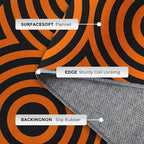 5x7 Geometric Circle Rugs for Bedroom Decor, Washable Retro 60s 70s Geometry - Image 5