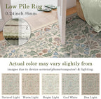 3x5 Washable Area Rug Floral Beige Entryway Small Rug Vintage Forest Low Pile - Image 4