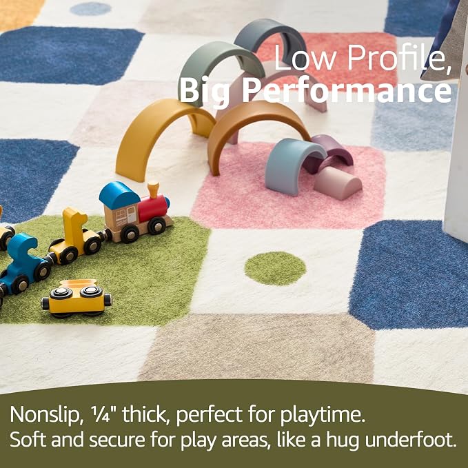 jinchan Macy Kids Rug for Nursery 6ft Radius Corner Washable Area Rug Modern - Image 6