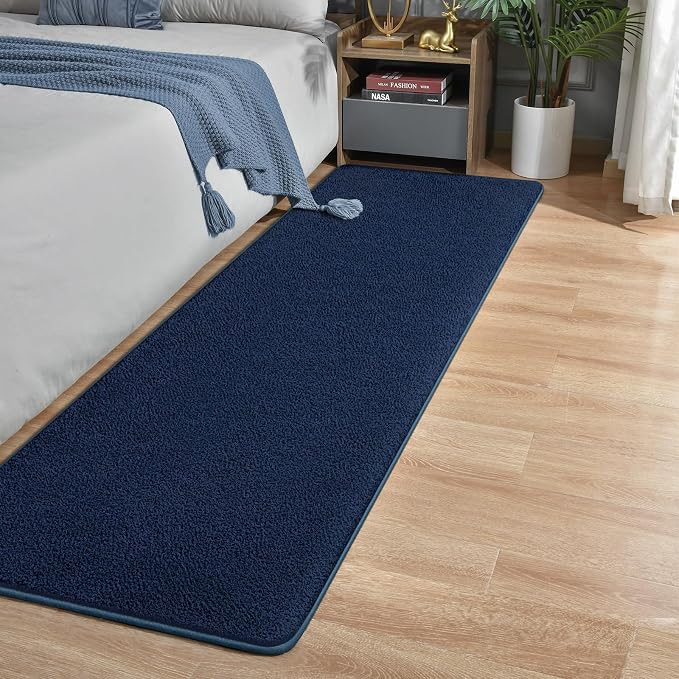 Runner Rug for Hallway, 2x8 Feet Non-Slip Washable Navy Blue Long Area Rug - Image 3