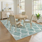 Lahome 5x7 Area Rug Green Rug Low Pile Indoor Washable Rugs - Image 3