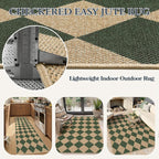 Lahome Checkered Kitchen Runner, 2x8 Easy Jute Runner Rug - Image 5