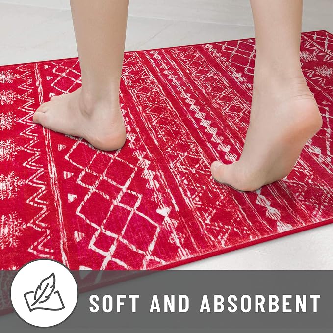 KUTA Christmas Rugs for Entryway, 2x3 Entrance Small Area Rug Red Non-Slip - Image 7