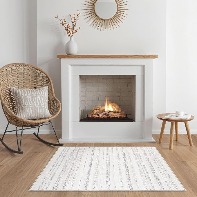 Nakagishi 2X3 Rug Washable Area Rug: Small Soft Boho Farmhouse Neutral Moroccan - Image 7