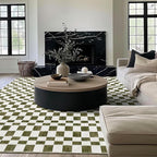 EVERGRACE Checkered Plaid Area Rug 8x10, Soft Fuzzy Faux Wool Rugs Washable by EverGrace