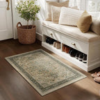 Vintage Distressed 2x3 Kitchen Rugs Washable Non Slip, Moody Medallion Door Mat - Image 4