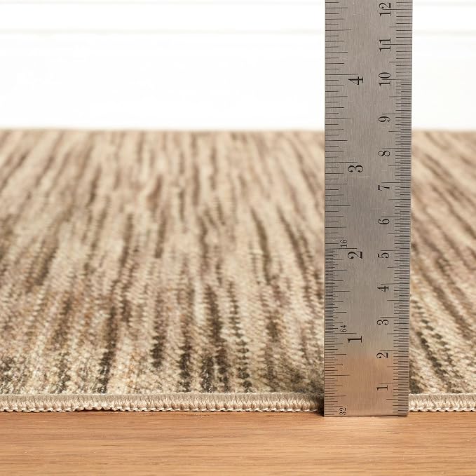 Dash & Albert Clay Natural Machine Washable Rug, 4 X 6 Feet, Natural Stripe - Image 5