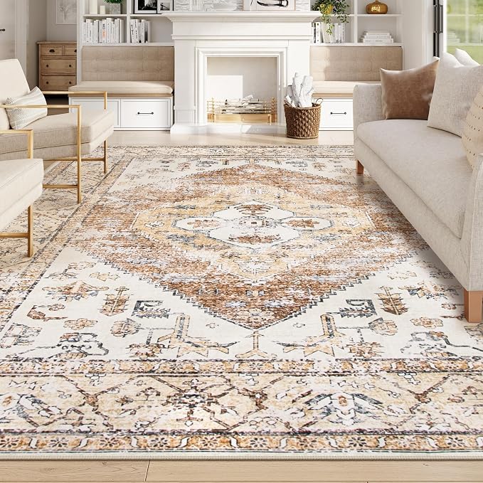 Lahome Rug for Living Room Machine Washable Area Rug 6x9 Boho Non Slip Bedroom - Image 3