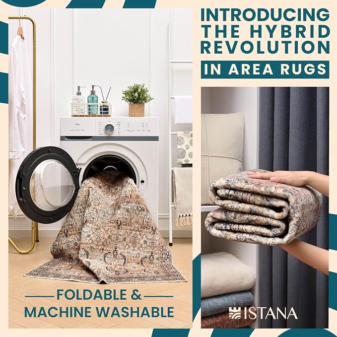 Istana Hallway Runner Rug 2x8 – Olive/Charcoal Entryway Rug -Silk's Soft Touch - Image 3