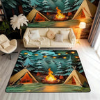 Camping Area Rug 3x5 Woodland Camp Rugs - Image 4