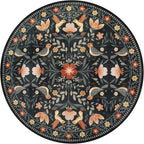 Moynesa Floral Bird Round Rug 6ft Washable Circle Rug Non Slip, Modern - Image 2