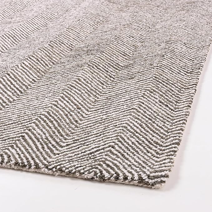 Modern Herringbone Chevron Collection Handcrafted Wool Area Rug by RestorationandRenovation