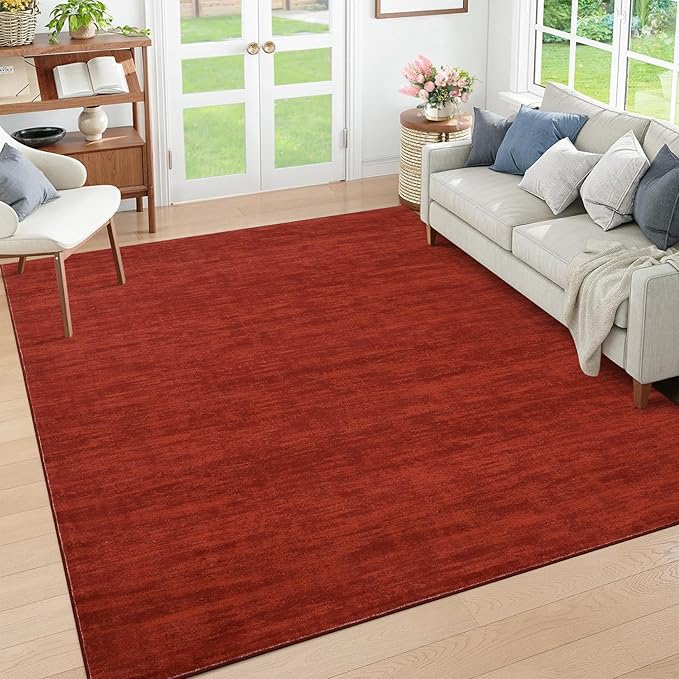 RUGSREAL 5x7 Living Room Area Rug Modern Solid Color Area Rugs Non-Slip Stain - Image 8