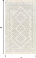 Mark&Day Wool Rugs, 4x6 Nishnabotny Cottage Light Gray Area Rug, Bedroom or - Image 2