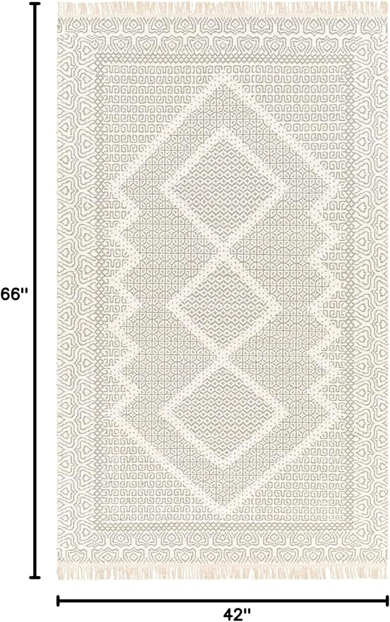 Mark&Day Wool Rugs, 4x6 Nishnabotny Cottage Light Gray Area Rug, Bedroom or - Image 2
