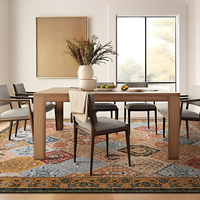 Phantoscope Washable Area Rug 6'x9' Non-Slip, Vintage Boho Rugs - Image 7
