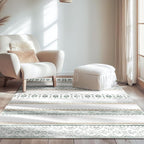 BESTSWEETIE 3x5 Area Rugs for Living Room Washable Moroccan Farmhouse Neutral - Image 6