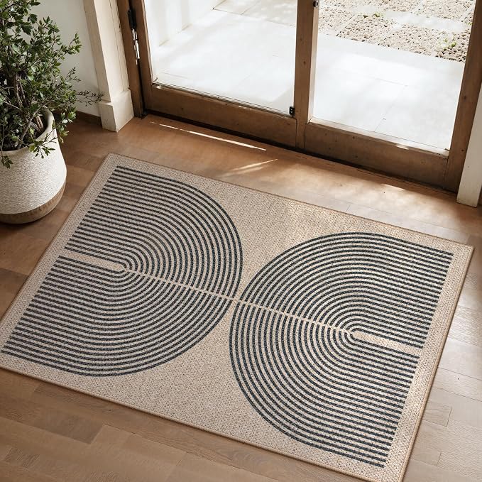 Lahome Rainbow Easy Jute Rug, 2x3 Farmhouse Kitchen Rugs Non Slip Washable - Image 6