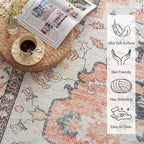 VK VK·LIVING Machine Washable Rug 5'x7' Vintage Design Washable Area Rugs - Image 3