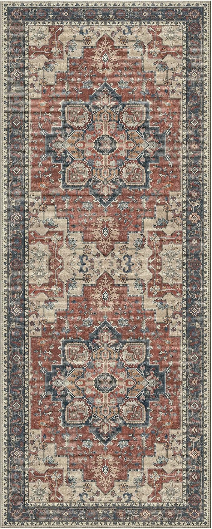 GENIMO 2x10 Runner Rugs for Hallway, Machine Washable Non Slip Vintage Rugs - Image 7
