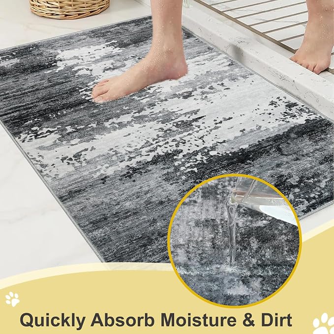 COMSLE Door Mat Soft Absorbent Indoor Front Entryway Rug Machine Washable - Image 5