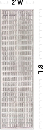 Rugshop Bohemian Stripe Lines Washable Non Slip Runner Rug 2' x 8' Ivory - Image 2