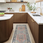RUGGABLE Washable Vintage Runner Rug – Kamran Cayenne Red 2.5x12, by RUGGABLE