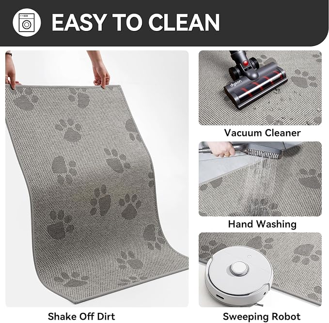 Door Mat Indoor Entrance 24"x35", 0.16" Thin Paw Print Low Pile Doormat - Image 7
