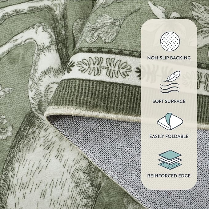 Lahome Boho Animal 6x9 Washable Living Room Area Rugs, Botanical Large Boho Non - Image 6