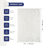 Abani Cozy Cream Area Rug for Living Room, Bedroom - Image 2