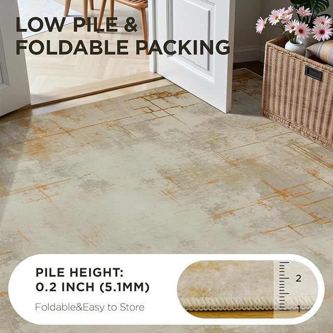 Joydeco 8x10 Area Rugs for Living Room, Washable Modern Abstract Non Slip Soft - Image 5