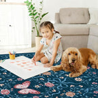 GarveeHome 2x3 Floral Area Rug Non Slip Entryway Mat Low Pile Stain Resistant - Image 3