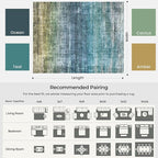 Kokia Abstract Washable Area Rug Living Room Washable 4x6 Non-Slip Stain - Image 3