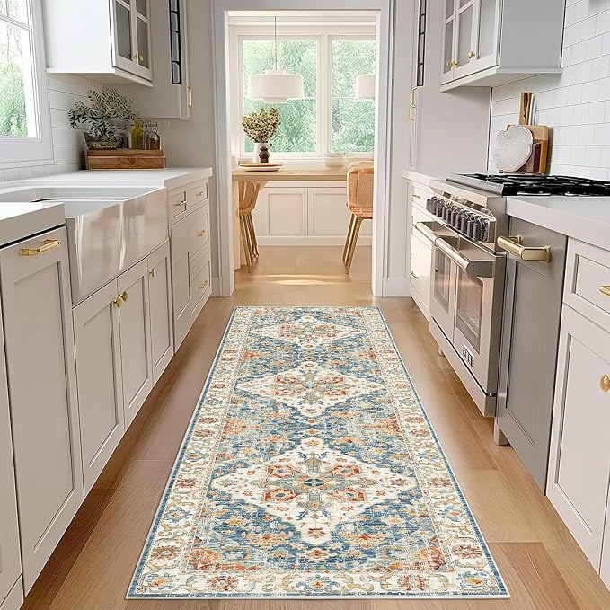Enkor Runner Rugs for Hallway, 2.6x8 Washable Soft Non Slip Floor Rugs for - Image 6