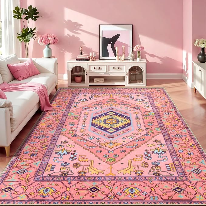 SERISSA Washable Rugs 8x10 Area Rugs, Large Non-Slip Boho Living Room Rug - Image 8