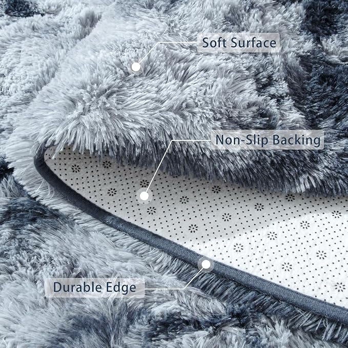 Beglad Fluffy Large Area Rugs 6x9 Feet, Modern Minimalist Style Shag Fuzzy Rugs - Image 5