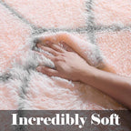 ONASAR Area Rugs for Bedroom Living Room, Washable 4x6 Fluffy Pink and Grey - Image 4