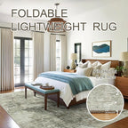 Abstract Rug 8x10 Large Living Room Neutral Modern Washable Area Rugs - Image 7