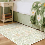 Sage Green Soft Bedside Non Slip Washable Rugs, 2x3 Farmhouse Small Rug by Lunasun